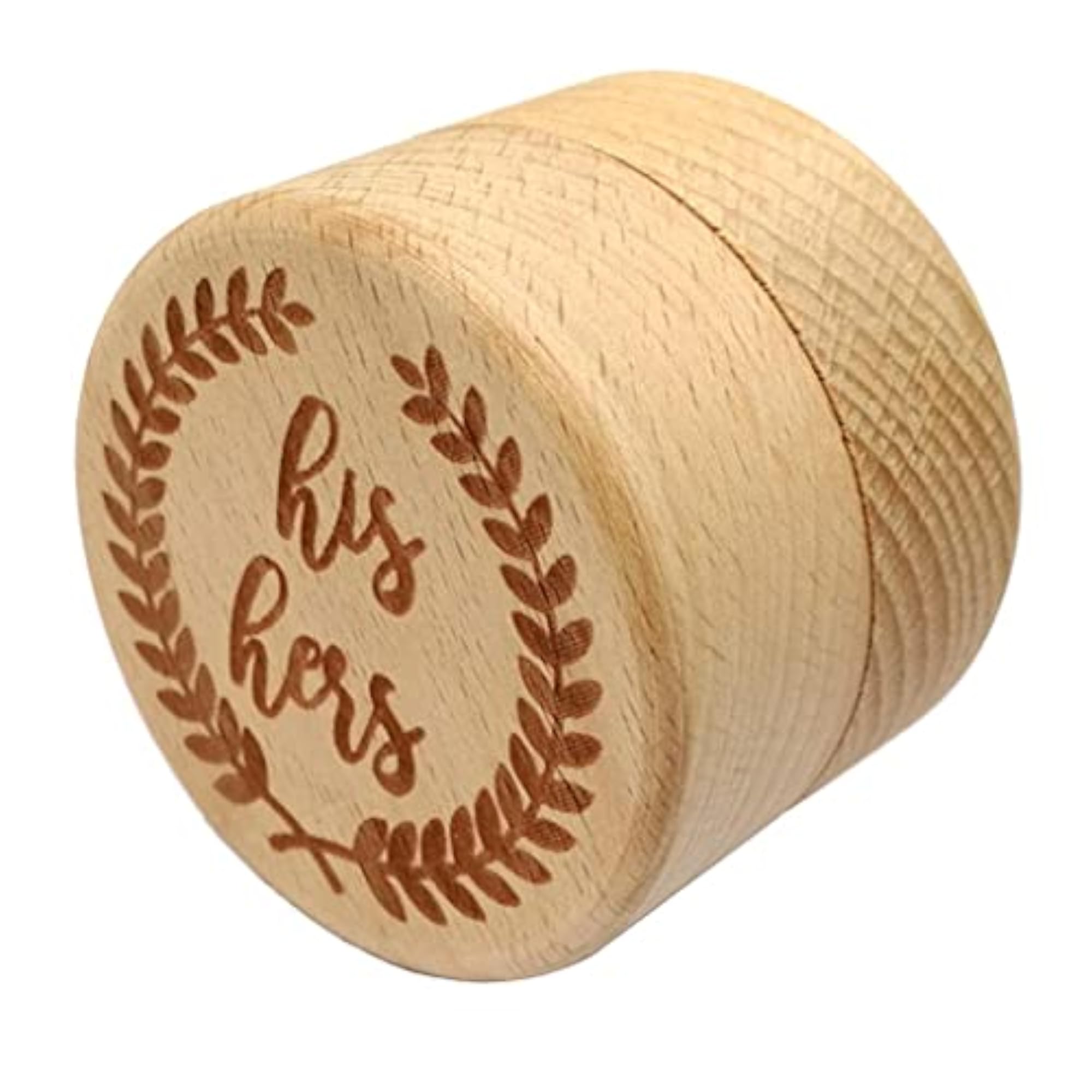 Vintage Wood Round Ring Box for Wedding Party