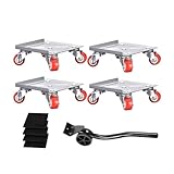 Möbelumzüge, Möbelumzugswerkzeug, 5-Rad-Hochleistungs-Möbeltransporter mit Bremse, Kurzes Brecheisen-Lastenheber-Verschiebewerkzeugset für Sofas, Schubladen, Betten, Schränke