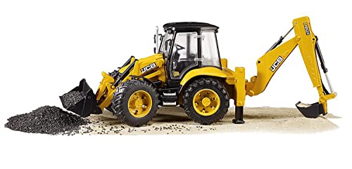 bruder 02454 - JCB 5CX eco Baggerlader - 1:16 Baustelle, Baufahrzeug, Löffelbagger, Heckbagger, Arbeiter, bworld, Baumaschine, Spielzeug
