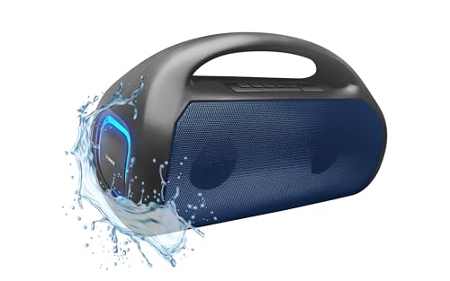 Fisher Portable Bluetooth Speakers - Portable Wireless Speaker with 20W Peak Power, HD Sound, RGB Lights, IPX4 Water Resistant, TWS Pairing, FM Radio, BT 5.3, 5H Playtime, Use Anywhere