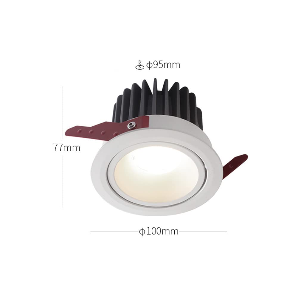 Faretto da Incasso A Soffitto A LED da 26 Pollici, Faretto da Incasso Impermeabile Ip65, Faretto da Doccia, Faretto Direzionale da 12 W per Bagno, Cucina, Bagno/4000 K（3000K）