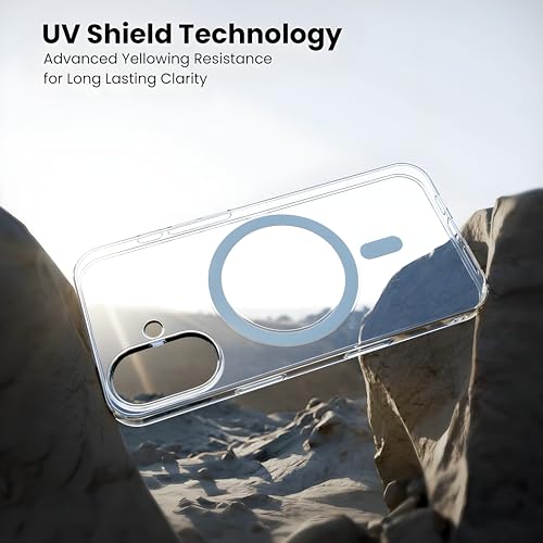 Image of Anti-Yellow Clear Case for iPhone 16 | UV Shield | Compatible with MagSafe | Drop Protection | Crystal Clear (TPU + Polycarbonate)