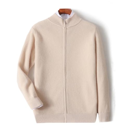 Men's Winter Zipper Cardigan – Merino Wool Sweater, Thick Mock Neck, Casual3