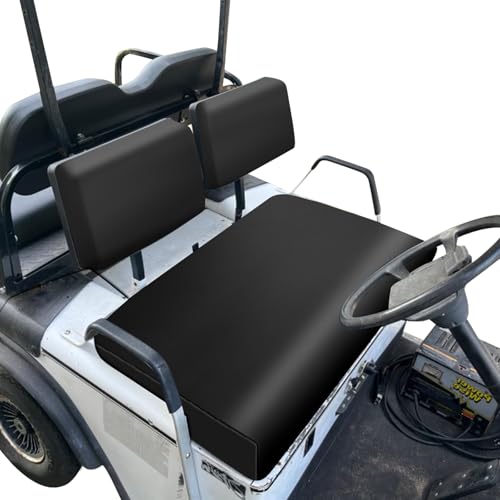 Image of Golf Cart Front Seat Covers Staple On Replacement for EZGO Marathon Golf Cart Seat Black Micro Fiber Leather Seat Cover