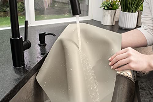 Image of GASARE, Set of 2, Extra Large, Thick, Silicone Mats for Kitchen Counter, Heat Resistant Mats, Countertop Protector, Non-Slip, Easy to Clean, 25 x 17 Inches x 1.4mm, Taupe