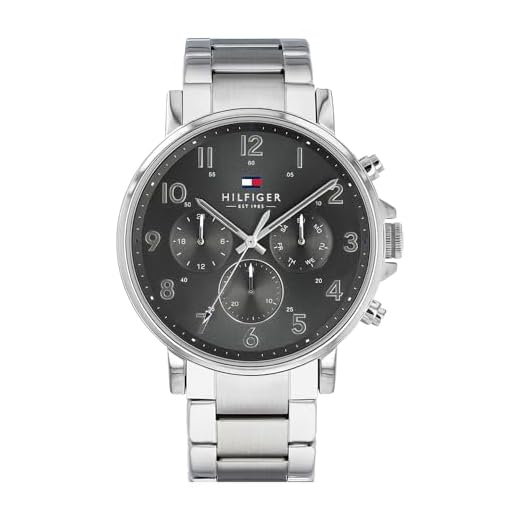 Tommy Hilfiger Reloj Analógico de Cuarzo multifunción para hombre con Correa en Acero Inoxidable plateada - 1710382