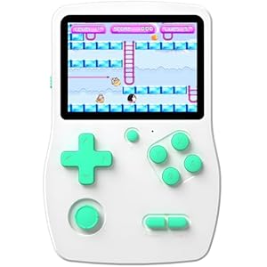 Aojiao 32 Bit Handheld Spielkonsolen für Kinder mit 139 Videospiele, Tragbarer Gaming-Player mit 3.0" IPS-Bildschirm wiederaufladbarem Akku, Reise Spiele Geschenke Spielzeug für Jungen Mädchen (Weiß)