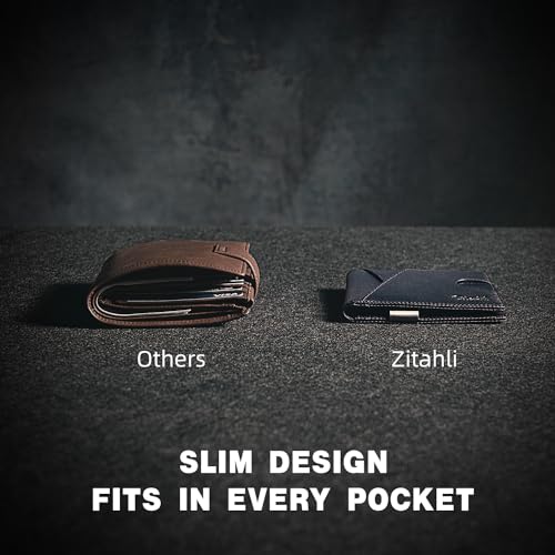 Image of Zitahli Slim Wallet for Men,RFID Blocking Leather Bifold with Money Clip | Minimalist Front Pocket Design, Holds 12 Cards, RFID Protection, Gifts for Men on Birthdays, Father's Day, and Christmas