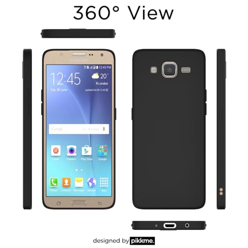 Image of Outlouders Back Cover for Samsung Galaxy J7 2015 / J7 / J7 Nxt | Camera Protection | Durable Soft Matte Silicone Bumper Case (Black)