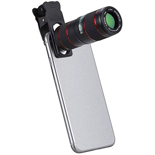 Phone Camera Lens Phone Lens 12X Telephoto Lens 0.36X Super Wide Angle Lens 15X Macro Lens 180° Fisheye Lens Metal Clip Apply to