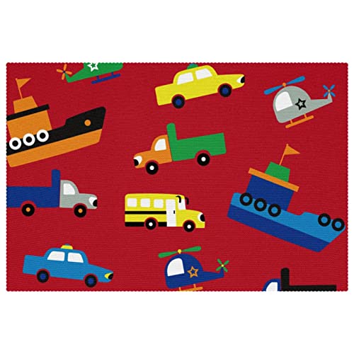 Set de table anti-rayure résistant chaud motif train lot de 6 - 2