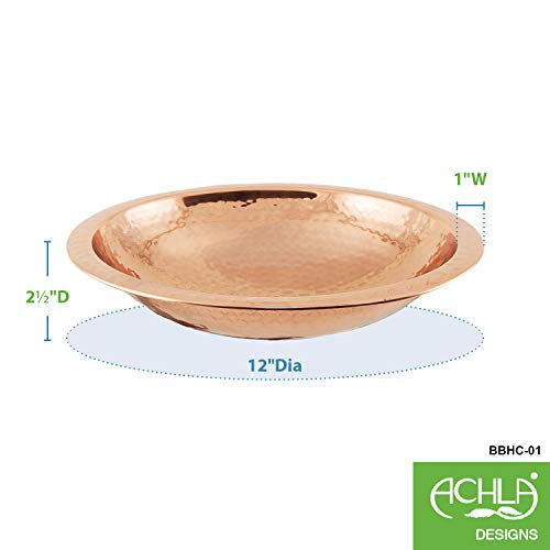 Achla Designs Hammered Copper Birdbath Bowl with Rim