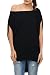 GLOSTORY Women's Off Shoulder Tops Women Casual Tee Shirts and Blouses 1667 (M, Black)