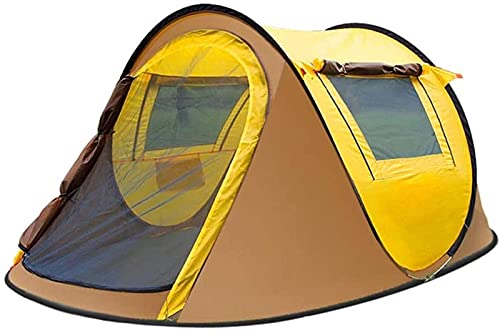WYFX Campingzelte, InstantpopUpAutomatically Dome Tent | Wasserdichtes tragbares Campingzelt mit Sonnenschutz für 2-3personen | Outdoor-Camping zum Wandern, (Gelb) Cover