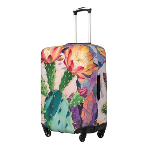Watercolor Cactus Flowers Luggage Covers For Suitcase Elastic Suitcase Cover Protector Anti Scratch Covers For 25-28 Inch Luggages L2