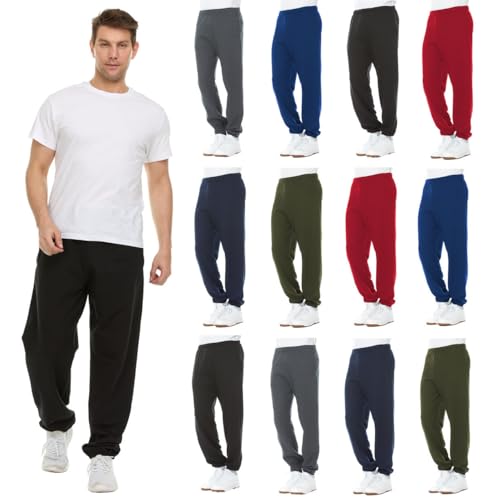 BILLIONHATS 12 Pack of Wholesale Mens Jogger Sweatpants, Homeless Shelter Donation Case, Comfy Bulk Joggers for Men