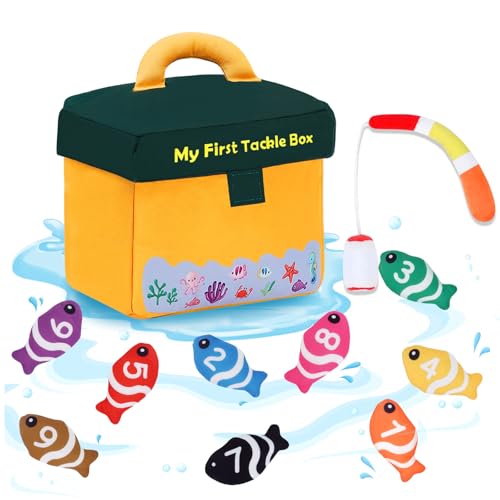 Image of GERBIT My First Tackle Box Plush, Baby Fishing Toy Plushy with 10 Pcs Tool Plushies for Toddlers, First Birthday Gifts for Boys Girls