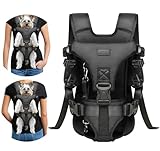 YUDODO Pet Dog Front Carrier Backpacks Multiple Adjustable Small Dog Chest Carrier Legs Out Easy-Fit Dog Travel Backpack Carrier for Hiking Camping for Small Medium Dogs Cats and Rabbit (Small,Black)