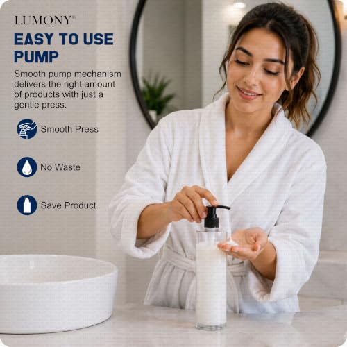 Image of LUMONY Pack of 2 - Dispenser Bottle 500 ML Transparent Clear Empty Dispenser Bottles Liquid Dispenser Set for Face, Hair, Garden, Sanitizer and More (Pack of 2)
