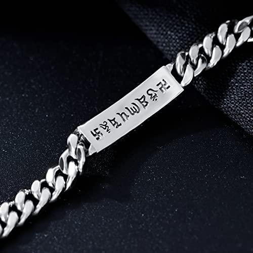 Cekama Fashion Men's 925 Sterling Silver Bracelet Cuban Link Curb Chain Bracelet Solid Thick Large Link Bracelet For Men & Boys Jewelry Gift 8 Inches #TOP3