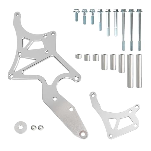 LS Engine Swap Serpentine Bracket Kit for Alternator & Power Steering Pump Relocation Compatible with Chevrolet LS1 LS2 LS3 LS6 LS7 4.8 5.3 6.0 6.2 Engines Truck SUV 1962-1981 (Silver)
