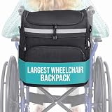 Vive XL Wheelchair Backpack for Seniors - Wheel Chair Bag for Storage & Accessories, Basket Organizer for Adults, Pouch to Hang on Scooters, Waterproof - Largest Wheelchair Storage Available