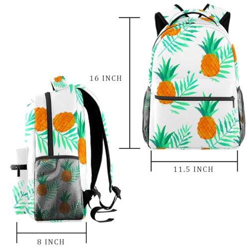 Sac à dos d'école filles garçons ananas blanc multicolore 40cm - 2