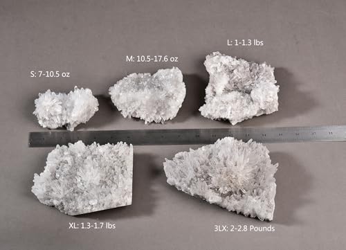 Image of AMOYSTONE Natural Clear Quartz Cluster (Raw Crystal) Healing Stones for Home Office Desk Decor - Feng Shui Energy Cleansing Gift for Women, Men (10.5-17.6 oz)