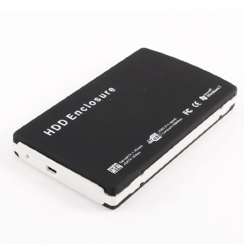 Ruilogod Caja externa para disco duro SATA 2.5" USB 2.0 negra miniatura 1