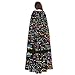QHWLR Math Formula print Adult Decoration Cape Halloween hooded cape Fashion cosplay party witch costume