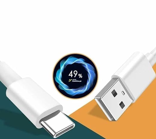 Image of Original 80W Charger for Vivo V25 Pro,21e 5G, V21, V21 Pro, Y73, 21 5G, V20 Pro, V20, V19, Y35 5G, 23e, V25e, Y35, V25 5G with Type C Cable White (TEN30)