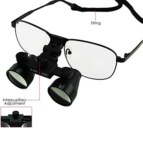 Lupa chirurgiczna lornetka z reflektorem LED, powiększenie 3,5x, styl galilejski, tytanowa ramka do użytku stomatologicznego