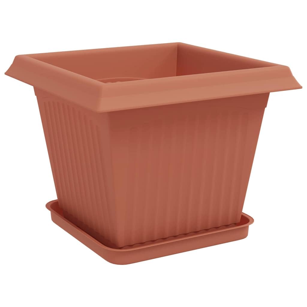 Genérico - Maceta (24 unidades, 33 x 33 x 26 cm), color rojo | Duradero, ligero, drenaje integrado, para interior exterior, balcón y terraza
