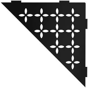 SchluterSystems Triangular Corner Shelf-E - Floral Design - Matte Black (SES1D5MGS) - Kerdi-Line Shower Acessory