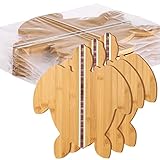 Didaey 6 Pieces Bamboo Sea Turtle Shaped Cutting Board 14 x 12 x 0.4 Inches Wood...