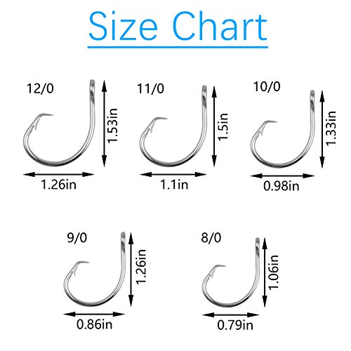 AGOOL Stainless Steel Saltwater Circle Hooks #TOP11