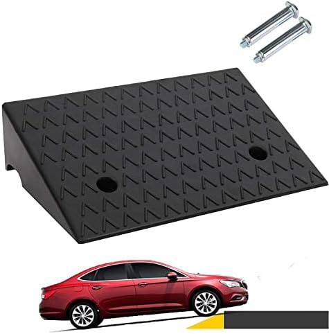 tonchean Rubber Kerb Ramp Non-slip Curb Ramp With 2 Bolts 47x40x15cm Door Step Ramp Wheelchair Ramps Heavy Duty Threshold Ramp for Doorway Driveway Sidewalk Car Trolley Motorcycle
