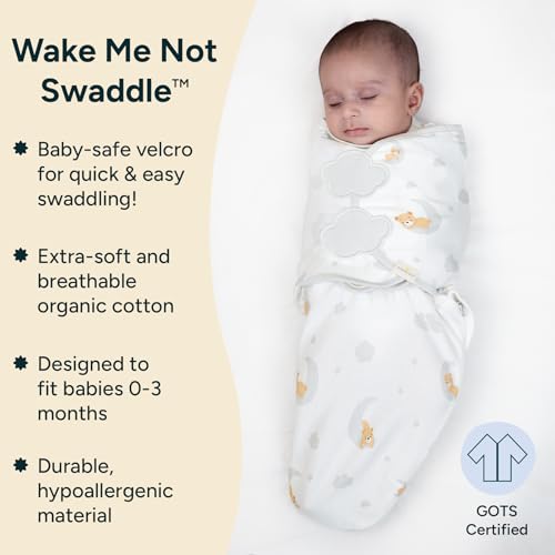 Image of NINTARABABY Swaddle Wrap for Newborns - Organic Cotton, 21 inch x 10 inch | Wake Me Not Swaddle with Baby-Safe Velcro, Ultra-Soft & Snug Sleep Sack, Breathable Swaddling Blanket, Gifts for 0-3 Months