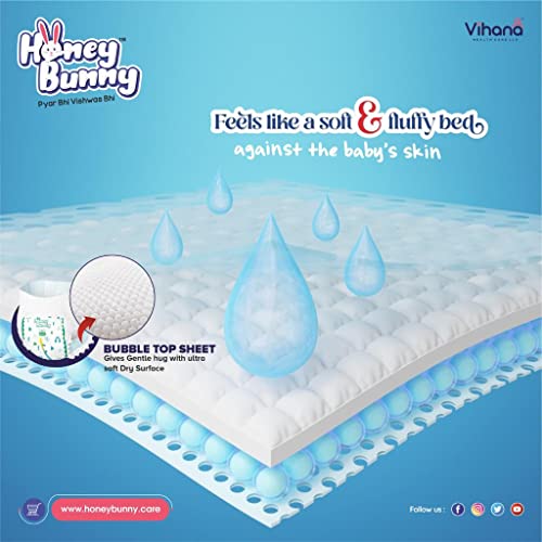 Image of Honey Bunny Everyday Baby Diapers Pants | Extra Extra Large (XXL), 48 Count, 17-25 kg | Silky Soft on Skin | 12 Hours Protection Baby Diaper