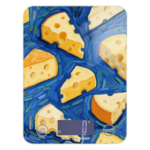 Cibo Formaggio Blu Arte Pittura Arte Torrefazione Preparazione Alimenti Scala 5kg/5g Piccola Bilancia Digitale da Cucina con 4 Unità per (Utente) (Utente) (Utente) Pesa para comida