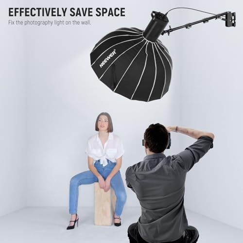 Image of NEEWER Ring Light Wall Mount Boom Arm, 22 inch-46 inch /55-116cm, Aluminum Alloy