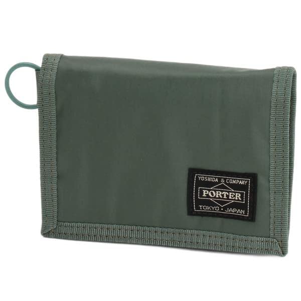 【美品】PORTER ポーター　カプセル　二つ折り財布　カーキ CAPSULE（PORTER） ポーター カプセル ウォレット 555-06441 三
