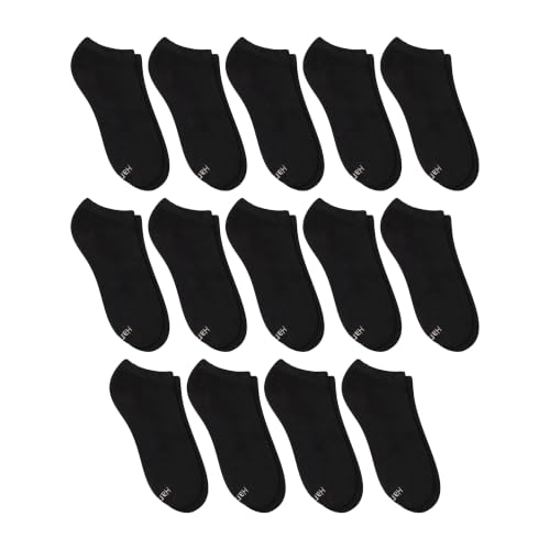 Hanes Womens Value Pack, No Show Soft Moisture-wicking Socks, Available In 10 And 14-packs, Black - 14 Pack, 5-9 US - image 2