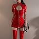 Gatamiau Damen Lederkleid Sexy Clubwear Lackleder Kleid Slim Fit Wetlook Reißverschluss Mini Kleid Partykleider Cosplay Kostüm Playsuit Latex Catsuit Frauen Dessous Nachtwäsche (Rot, S)