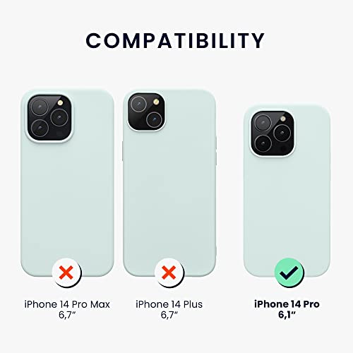 kwmobile Case for iPhone 14 Pro Case - Slim Soft TPU Silicone Cover - Works with Wireless Charging - Cool Mint - Image 2