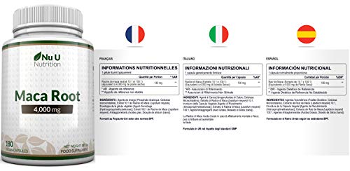 Nu U Nutrition Maca root 4000 mg