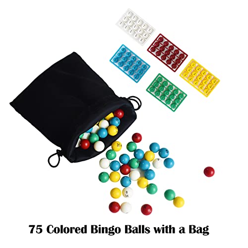 image for Yuanhe Deluxe Bingo Game Set - Metal Round Cage, 75 Colored Balls, 50 
