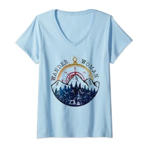 Womens Wander Women - Camping Women - Gift Idea For Mom V-Neck T-Shirt Cover