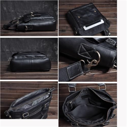 Handheld Crossbody Messenger Bag, Leather, Vintage Business Sport Travel Shoulder Bag, Waterproof, Multifunctional, for Men3