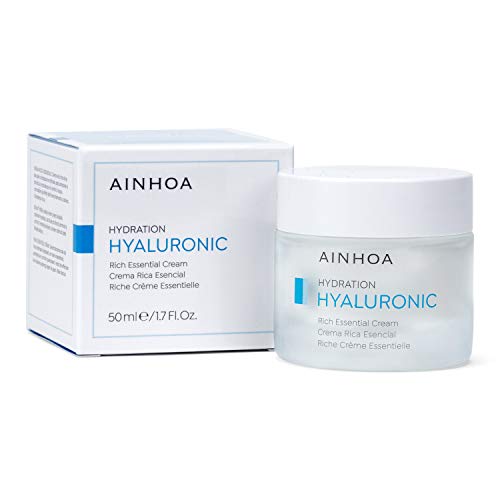 AINHOA Cosmetics - HYALURONIC Crema Rica Esencial 50 ml - Tratamiento Facial Hidratante Intensivo con Ácido Hialurónico para Mujer/Hombre - Piel Seca - Día/Noche- Calidad Profesional Cover